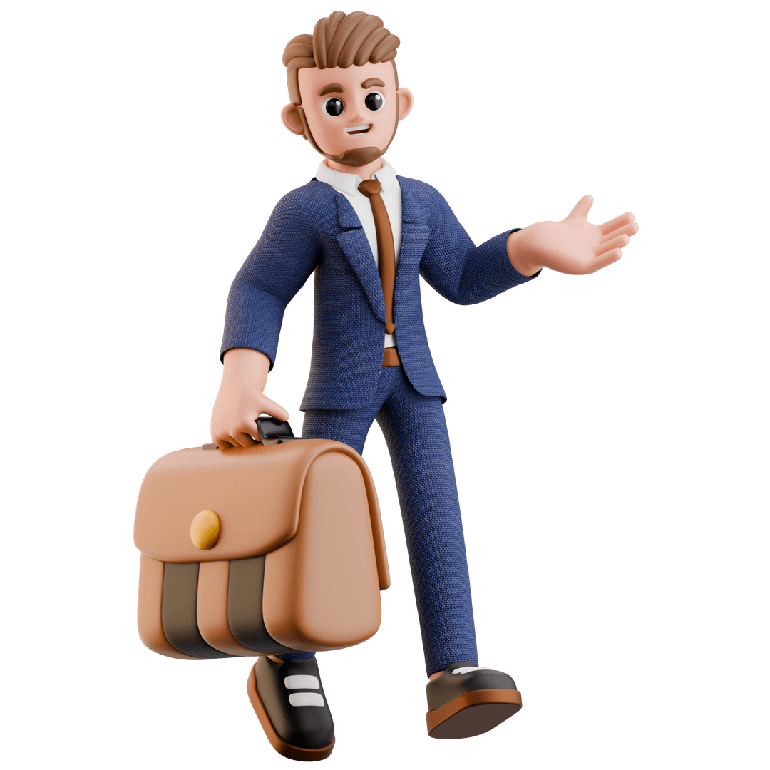 Businessman with a briefcase illustration